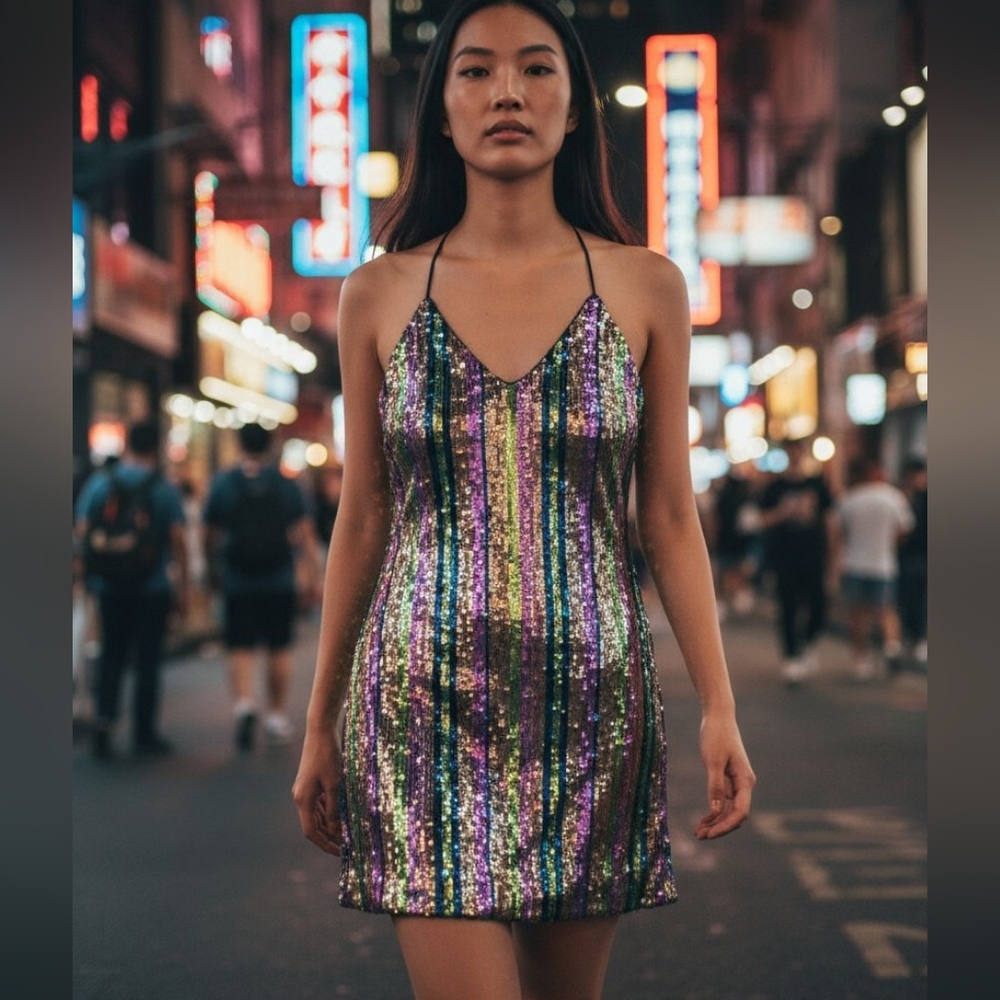 L’Atiste Sequin Stripe Dress